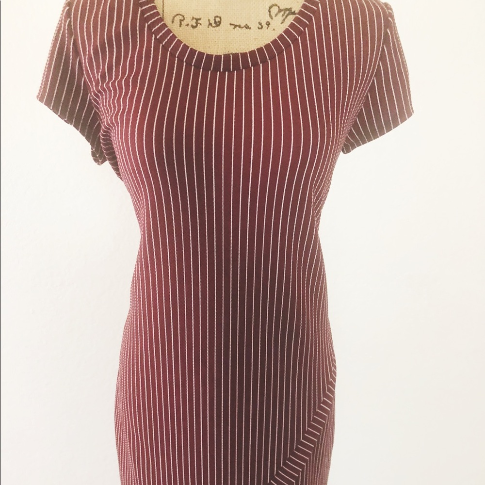 Crimson. Reddish dress